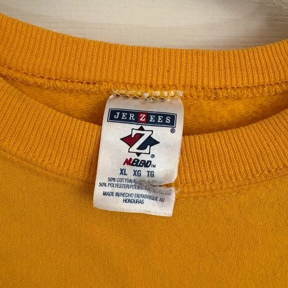 Jerzees Men's Crewneck Sweater in Vibrant Yellow - Picture 3 of 4